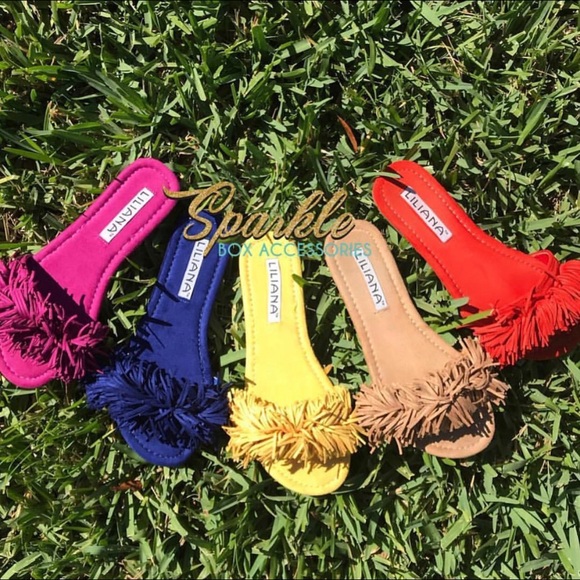 Liliana Shoes - Liliana Fringe Slide Sandals Cute♥️